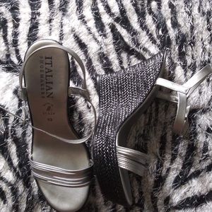 ITALIAN Shoemaker, 10, silver/black